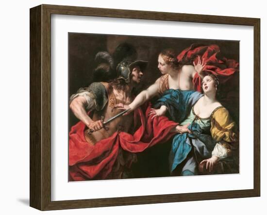 Venus Preventing Her Son Aeneas from Killing Helen of Troy, C.1650-Luca Ferrari-Framed Giclee Print