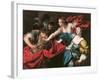 Venus Preventing Her Son Aeneas from Killing Helen of Troy, C.1650-Luca Ferrari-Framed Giclee Print