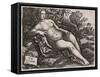 Venus Reclining in a Landscape, C. 1517-Domenico Campagnola-Framed Stretched Canvas