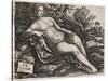 Venus Reclining in a Landscape, C. 1517-Domenico Campagnola-Stretched Canvas