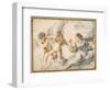 Venus Scolding Cupid, While an Older Cupid Binds Him to a Tree-Guercino (Giovanni Francesco Barbieri)-Framed Giclee Print