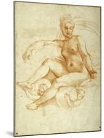 Venus Seated on Clouds Pointing Downwards-Raphael-Mounted Giclee Print