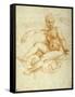 Venus Seated on Clouds Pointing Downwards-Raphael-Framed Stretched Canvas