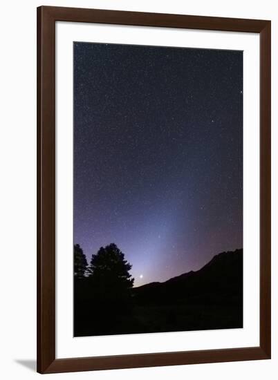 Venus Setting and a Bright Cone of Zodiacal Light Visible after Sunset-null-Framed Photographic Print