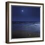 Venus Shines Brightly Below the Crescent Moon from Coast of Buenos Aires, Argentina-Stocktrek Images-Framed Photographic Print