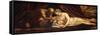 Venus, Vulcan and Cupid-Jacopo Tintoretto-Framed Stretched Canvas