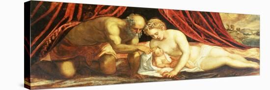 Venus, Vulcan and Cupid-Jacopo Robusti Tintoretto-Stretched Canvas