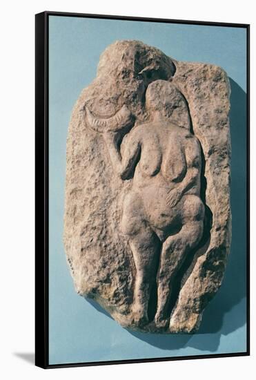 Venus with a Horn, from Laussel in the Dordogne-null-Framed Stretched Canvas