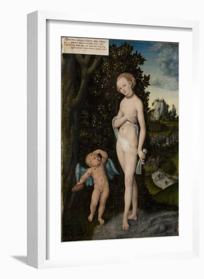 Venus with Cupid Stealing Honey, 1530-Lucas Cranach the Elder-Framed Giclee Print