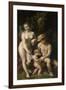 Venus with Mercury and Cupid (The School of Love), C. 1525-Correggio-Framed Giclee Print