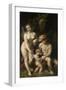 Venus with Mercury and Cupid (The School of Love), C. 1525-Correggio-Framed Premium Giclee Print