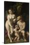 Venus with Mercury and Cupid (The School of Love), C. 1525-Correggio-Stretched Canvas