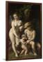 Venus with Mercury and Cupid (The School of Love), C. 1525-Correggio-Framed Giclee Print