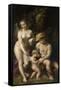 Venus with Mercury and Cupid (The School of Love), C. 1525-Correggio-Framed Stretched Canvas