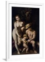 Venus with Mercury and Cupid ('The School of Love), C1525-Correggio-Framed Giclee Print