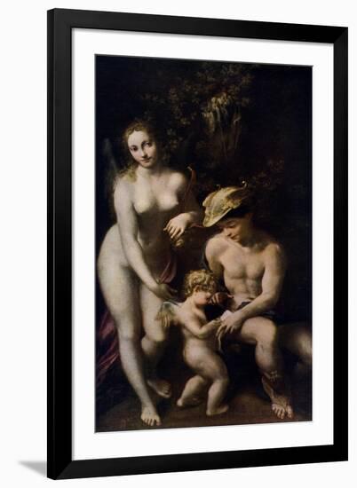 Venus with Mercury and Cupid ('The School of Love), C1525-Correggio-Framed Giclee Print