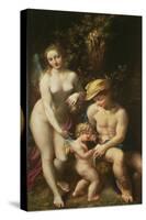 Venus with Mercury and Cupid ("The School of Love"), circa 1525-Correggio-Stretched Canvas