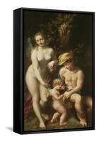 Venus with Mercury and Cupid ("The School of Love"), circa 1525-Correggio-Framed Stretched Canvas