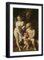 Venus with Mercury and Cupid ("The School of Love"), circa 1525-Correggio-Framed Giclee Print