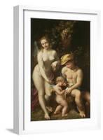 Venus with Mercury and Cupid ("The School of Love"), circa 1525-Correggio-Framed Giclee Print