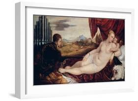 Venus with the Organ Player, C. 1550-Titian (Tiziano Vecelli)-Framed Giclee Print