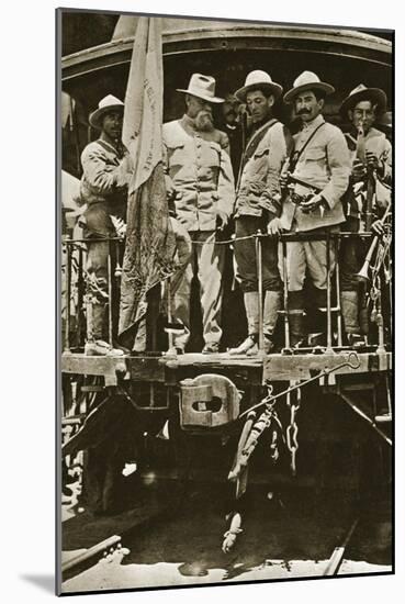 Venustiano Carranza on Board a Train with His Officers, 1914-20-null-Mounted Giclee Print
