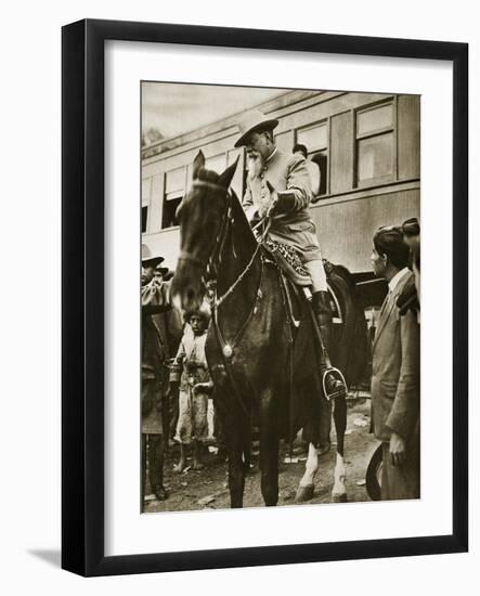 Venustiano Carranza on Horseback, C.1913-null-Framed Giclee Print