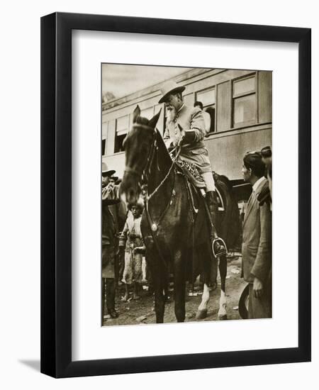 Venustiano Carranza on Horseback, C.1913-null-Framed Premium Giclee Print