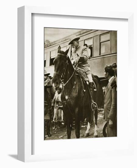 Venustiano Carranza on Horseback, C.1913-null-Framed Premium Giclee Print