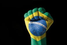 Fist Painted In Colors Of Brazil Flag-vepar5-Photographic Print