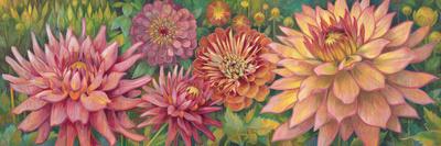 Pretty Blue Dahlias 1-Vera Hills-Art Print