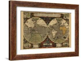 Vera Totius Expeditionis Nautica (World Map)-Abraham Ortelius-Framed Art Print