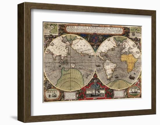 Vera Totius Expeditionis Nauticae-Jodocus Hondius-Framed Art Print
