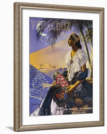 Veracruz, Senora with Flowers-null-Framed Art Print