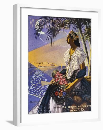 Veracruz, Senora with Flowers-null-Framed Art Print