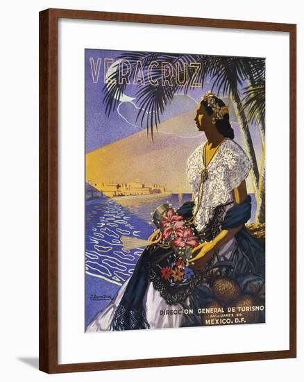 Veracruz, Senora with Flowers-null-Framed Art Print