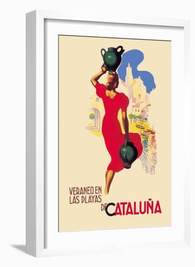Veraneo En las Playas de Cataluna-A. Gual-Framed Art Print