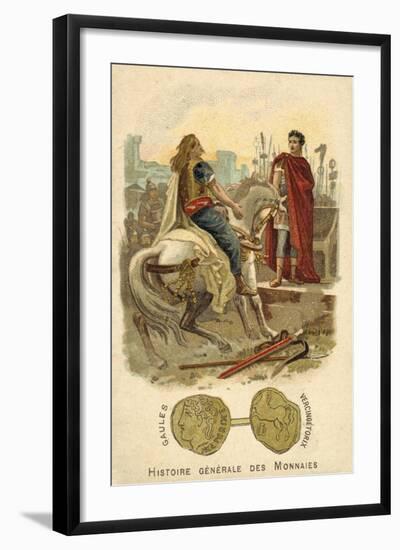 Vercingetorix Submitting to Julius Caesar, 52 BC-null-Framed Giclee Print