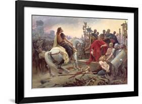 Vercingetorix Throws Down His Arms at the Feet of Julius Caesar, 1899-Lionel Noel Royer-Framed Giclee Print