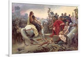 Vercingetorix Throws Down His Arms at the Feet of Julius Caesar, 1899-Lionel Noel Royer-Framed Giclee Print