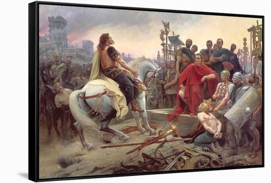 Vercingetorix Throws Down His Arms at the Feet of Julius Caesar, 1899-Lionel Noel Royer-Framed Stretched Canvas