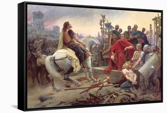 Vercingetorix Throws Down His Arms at the Feet of Julius Caesar, 1899-Lionel Noel Royer-Framed Stretched Canvas