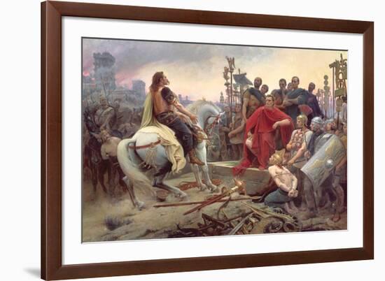 Vercingetorix Throws Down His Arms at the Feet of Julius Caesar, 1899-Lionel Noel Royer-Framed Giclee Print