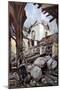 Verdun Cathedral after a German Bombing, 1914-Francois Flameng-Mounted Giclee Print