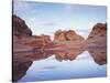 Vermilion Cliffs Nm, Sandstone Formations Reflecting in Rainwater-Christopher Talbot Frank-Stretched Canvas