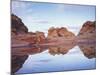 Vermilion Cliffs Nm, Sandstone Formations Reflecting in Rainwater-Christopher Talbot Frank-Mounted Photographic Print