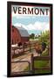 Vermont - Barnyard Scene-Lantern Press-Framed Art Print