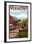 Vermont - Barnyard Scene-Lantern Press-Framed Art Print