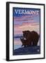 Vermont - Bear and Cub-Lantern Press-Framed Art Print