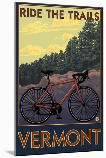 Vermont - Bicycle Scene-Lantern Press-Mounted Art Print
